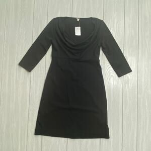 J Crew Women's Black Jersey Cowl Neckline Sheath Dress Size XS NEW